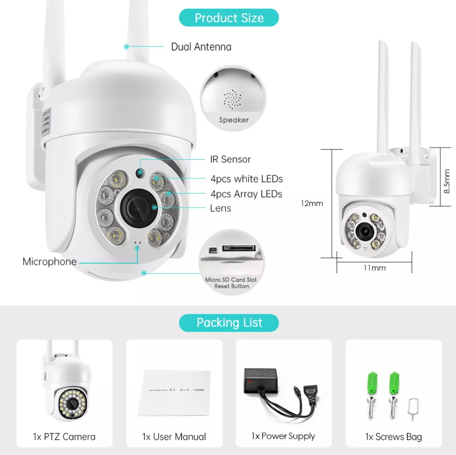 Camara de Seguridad para Exterior Wifi